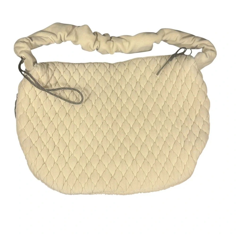 Free People Movement Quilted Pucker Up Bag NWOT Home Plate Ivory Fleece Carryall